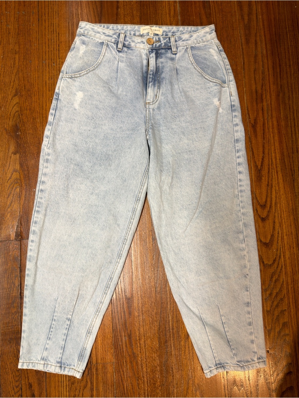 Silvia Cobos Light Wash High-Rise Tapered Jeans
